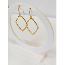 Ασημένια Σκουλαρίκια κρεμαστά επίχρυσα Ρόμβοι (SE18)